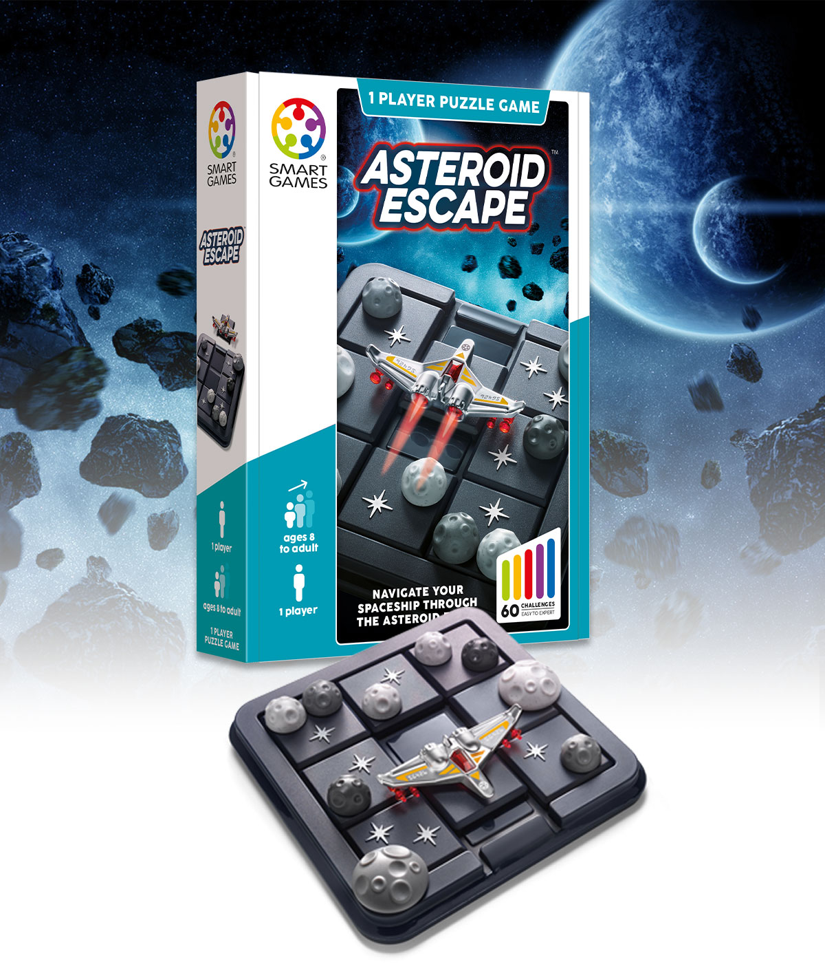 SmartGames Asteroid Escape: Gioco Da Tavolo Rompicapo Per Bambini E Adulti - Sfida Logica